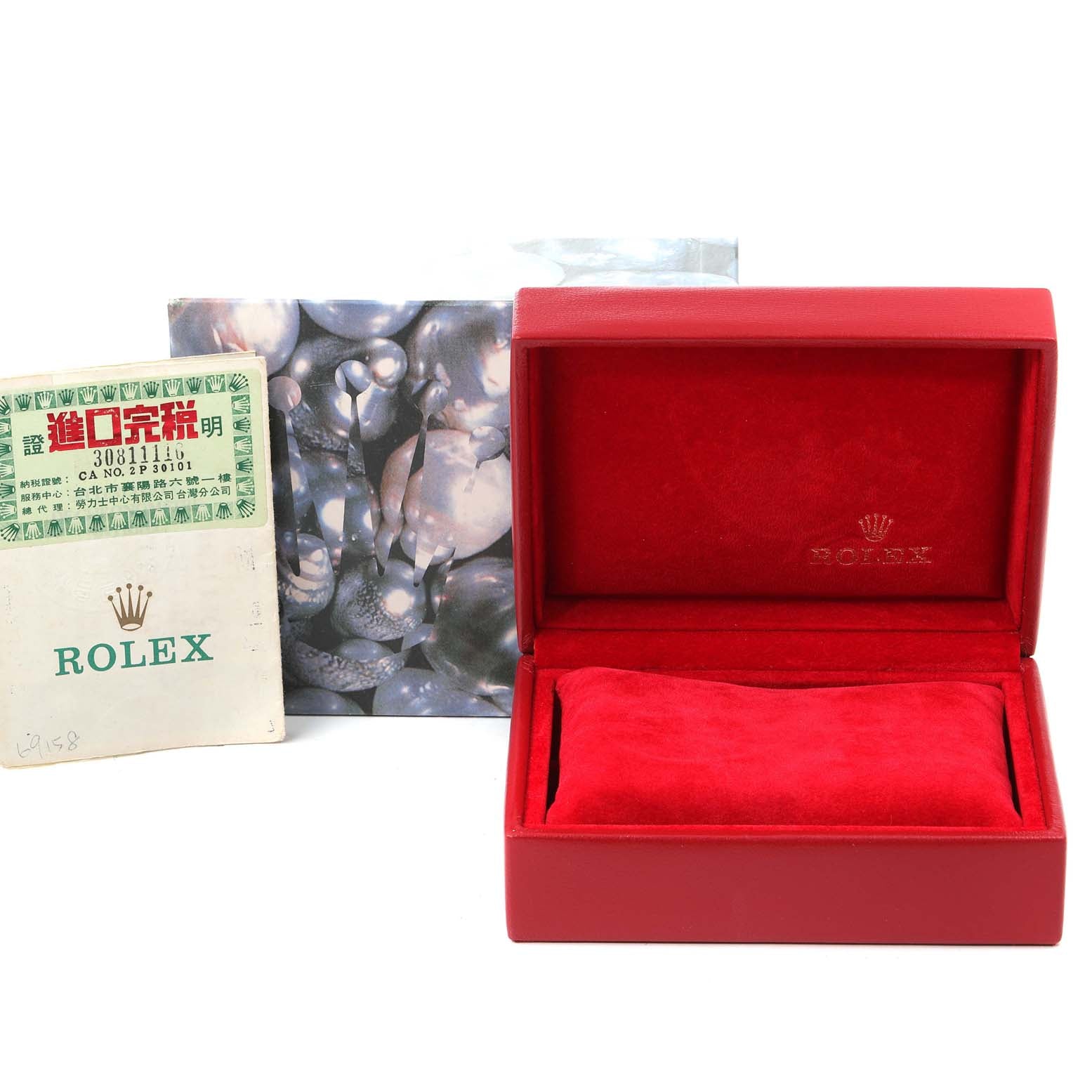 Rolex President Yellow Gold Diamond Rubies Ladies Watch 69158 Box Papers