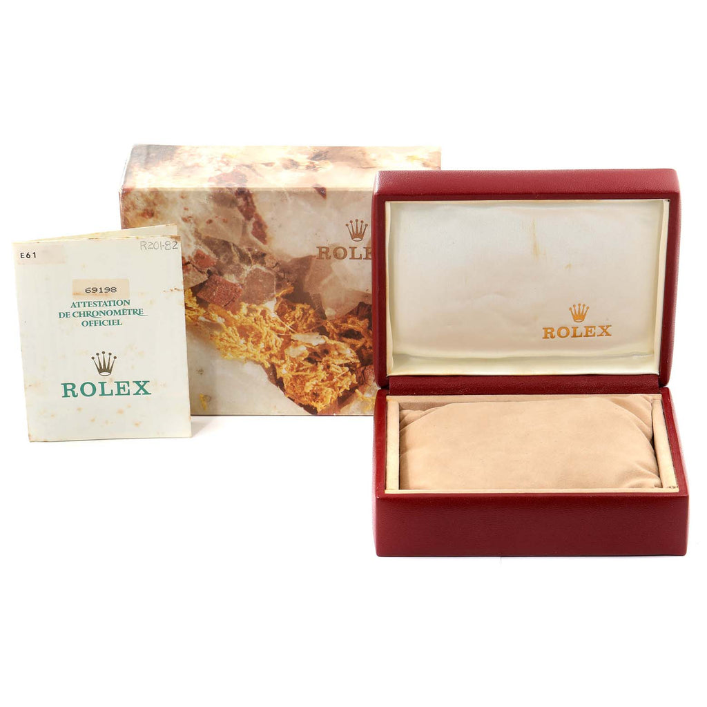 Rolex President Yellow Gold Diamond Ruby Ladies Watch 69198 Box Papers