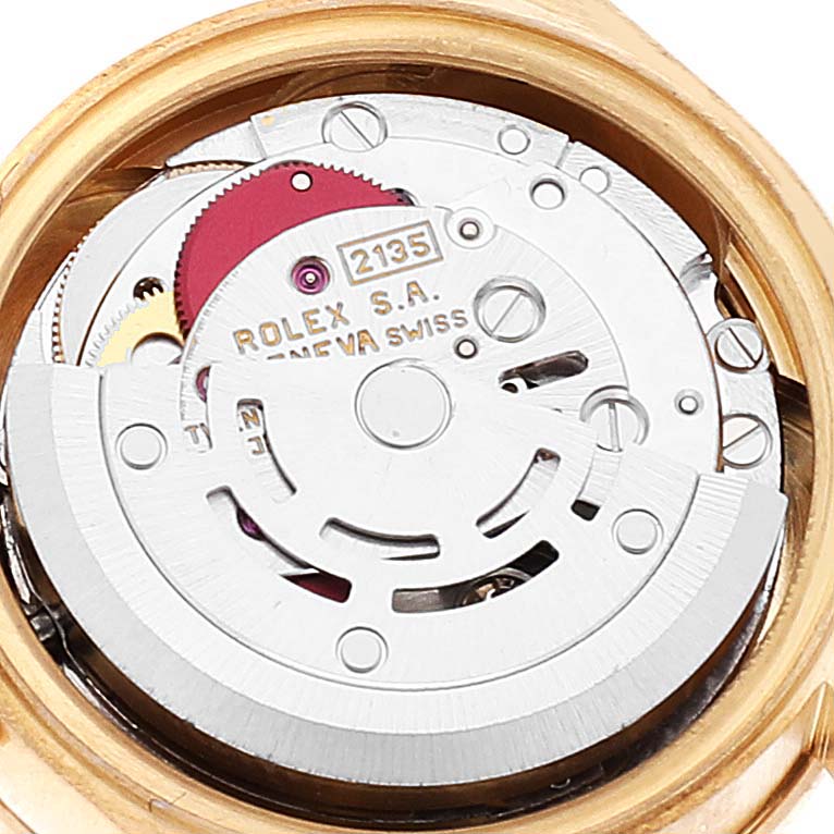 Rolex President Yellow Gold Diamond Ruby Ladies Watch 69198 Box Papers
