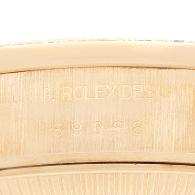 Rolex President Yellow Gold Mother of Pearl Diamond Ruby Ladies Watch 69068
