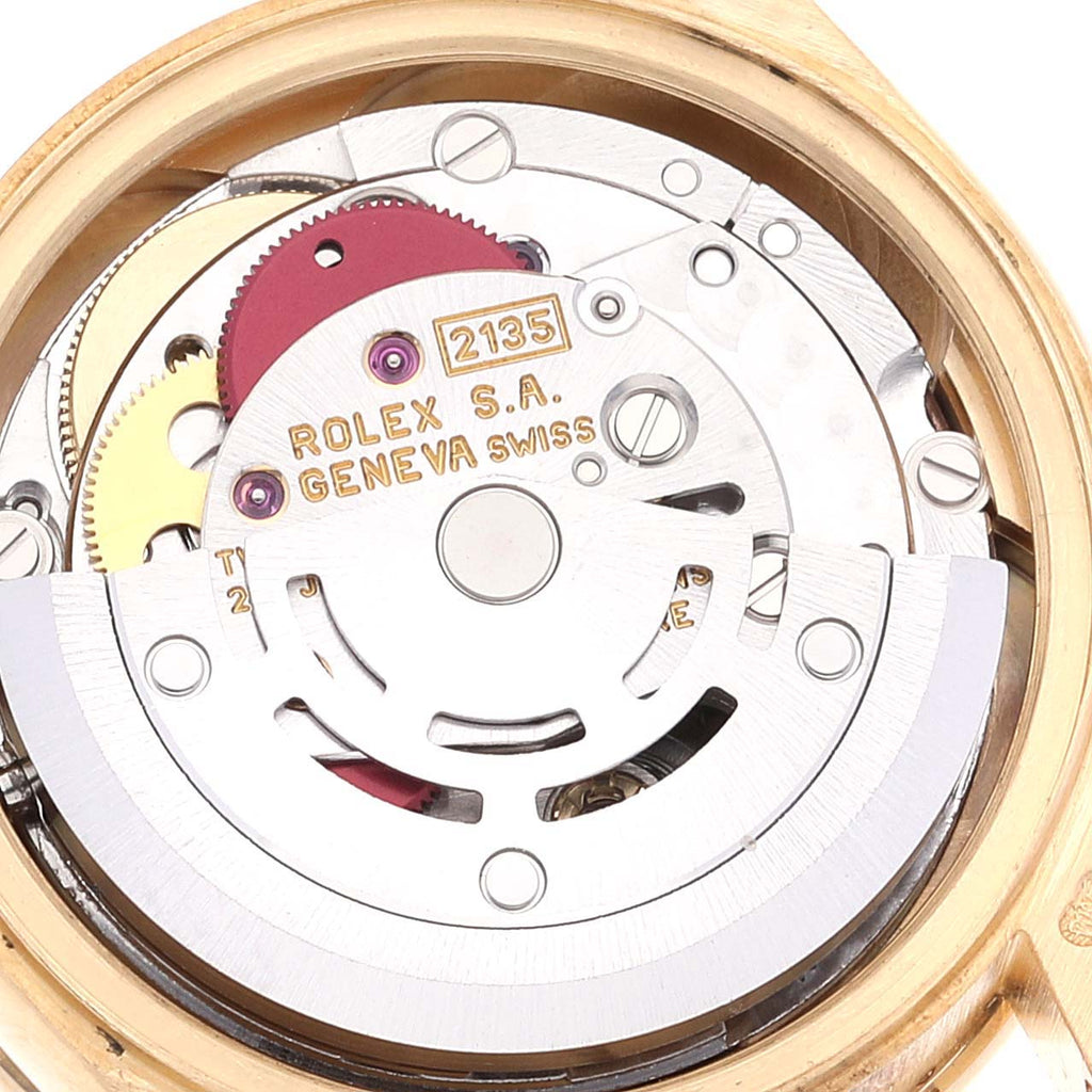 Rolex President Yellow Gold Mother of Pearl Diamond Ruby Ladies Watch 69068