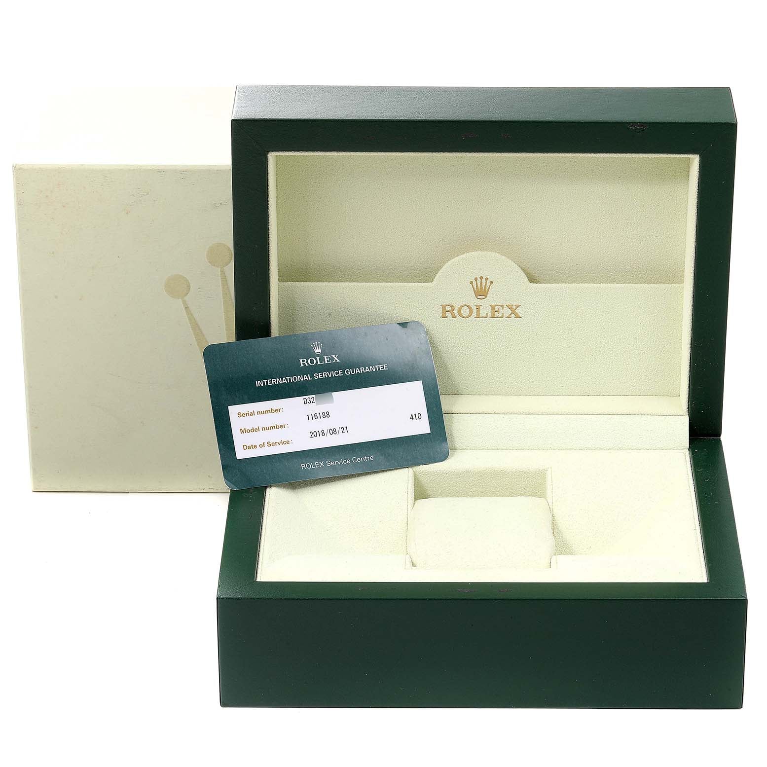 Rolex Datejust Yellow Gold Mother of Pearl Diamond Mens Watch 116188 Box Card