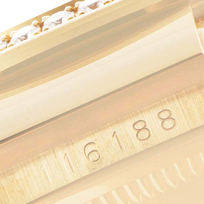 Rolex Datejust Yellow Gold Mother of Pearl Diamond Mens Watch 116188 Box Card