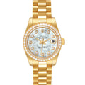 Rolex President Yellow Gold MOP Diamond Ladies Watch 179138 Box Card