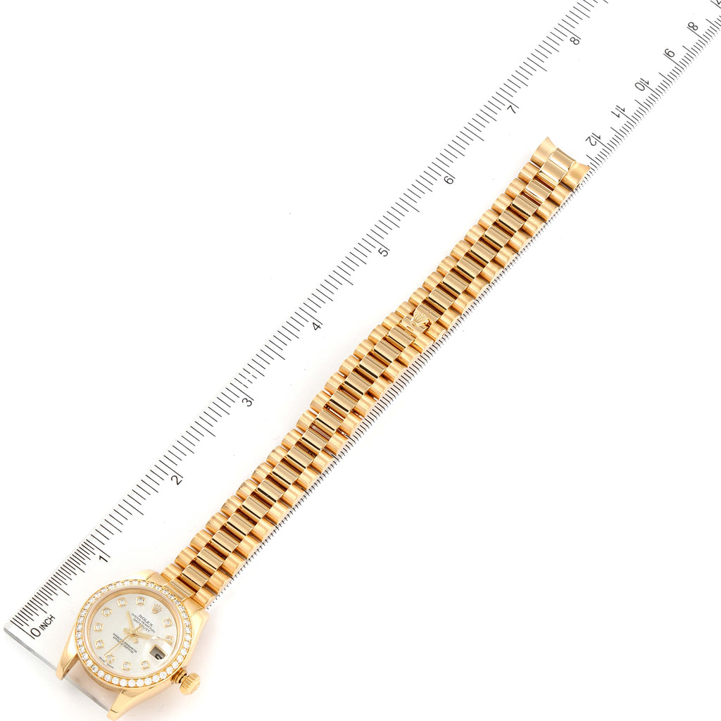 Rolex President Yellow Gold MOP Diamond Ladies Watch 179138 Box Card