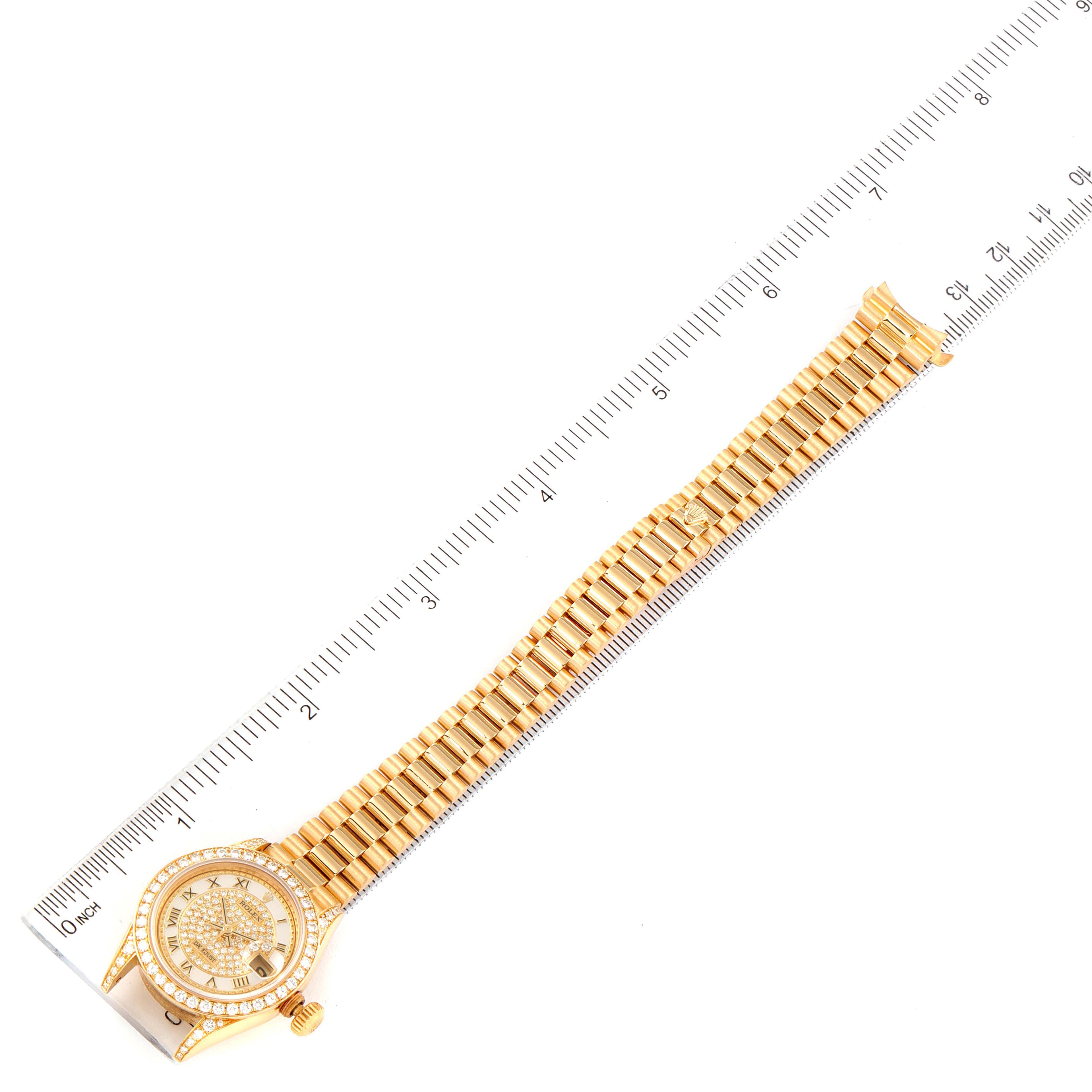 Rolex President Yellow Gold MOP Diamond Ladies Watch 69158