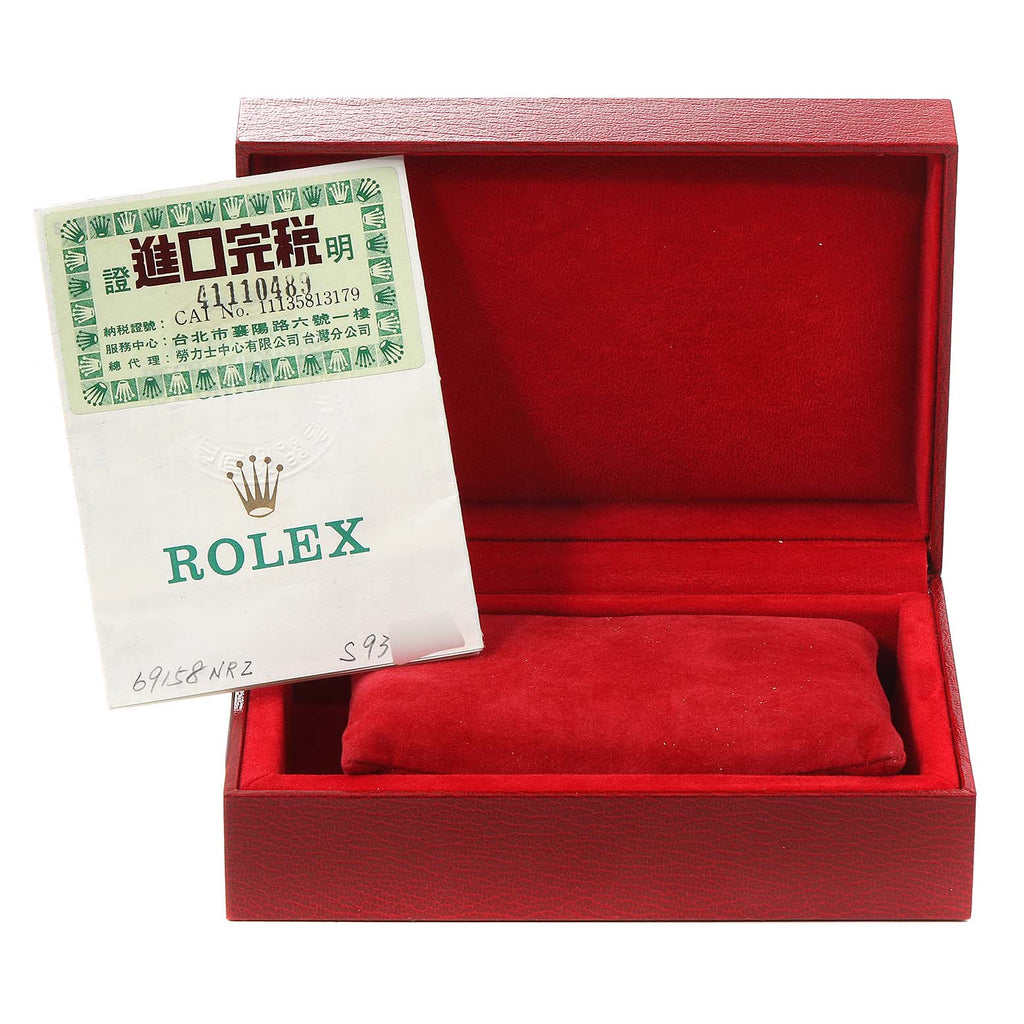 Rolex President Yellow Gold MOP Diamond Ladies Watch 69158 Box Papers