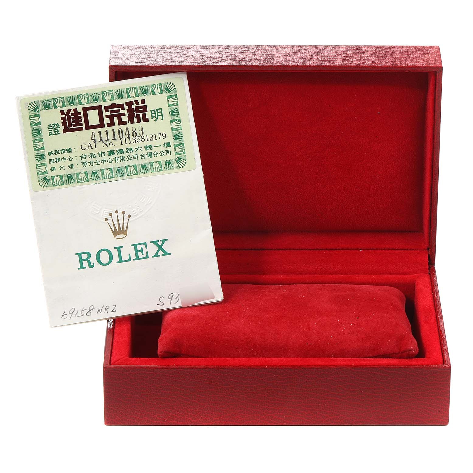 Rolex President Yellow Gold MOP Diamond Ladies Watch 69158 Box Papers