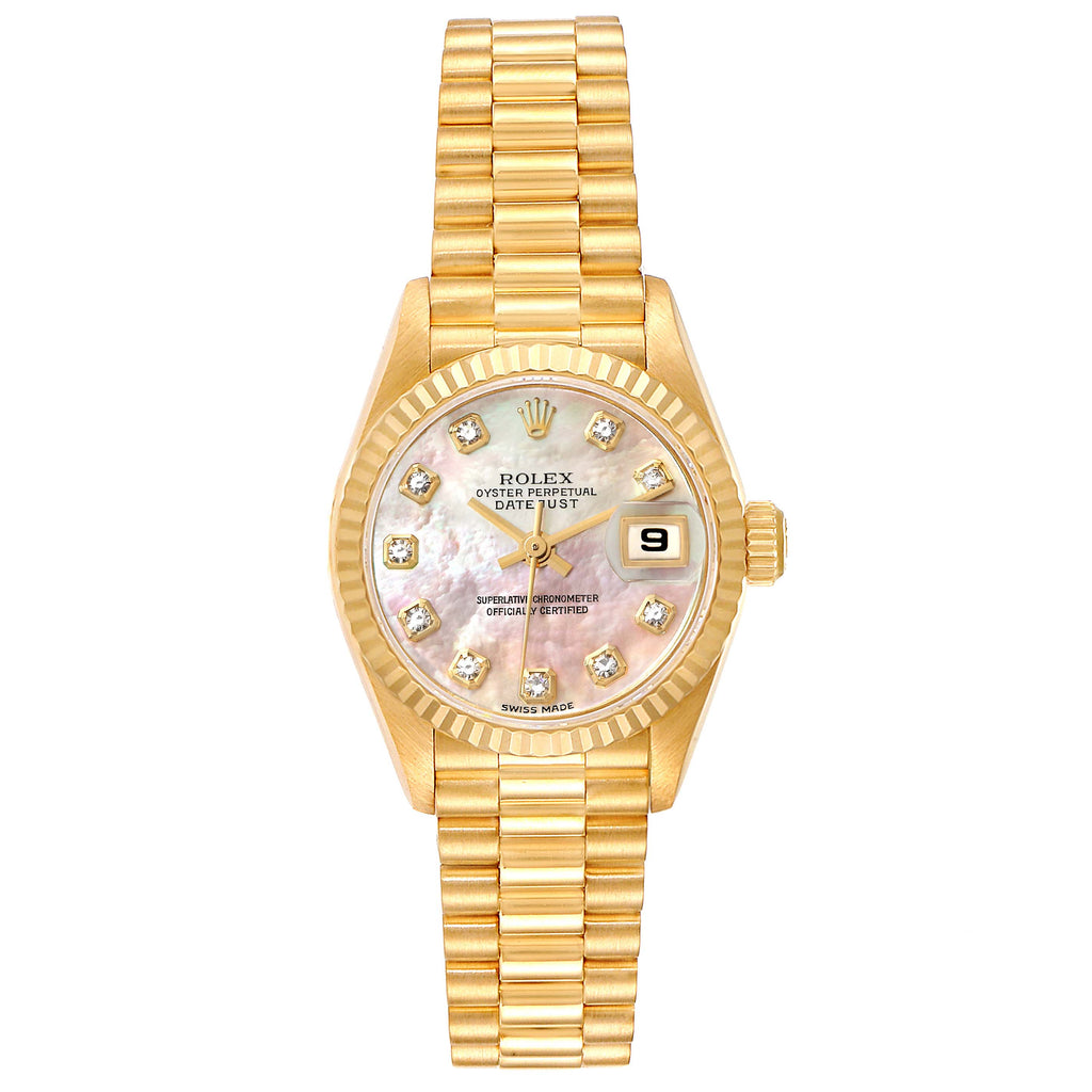 Rolex President Yellow Gold MOP Diamond Ladies Watch 79178