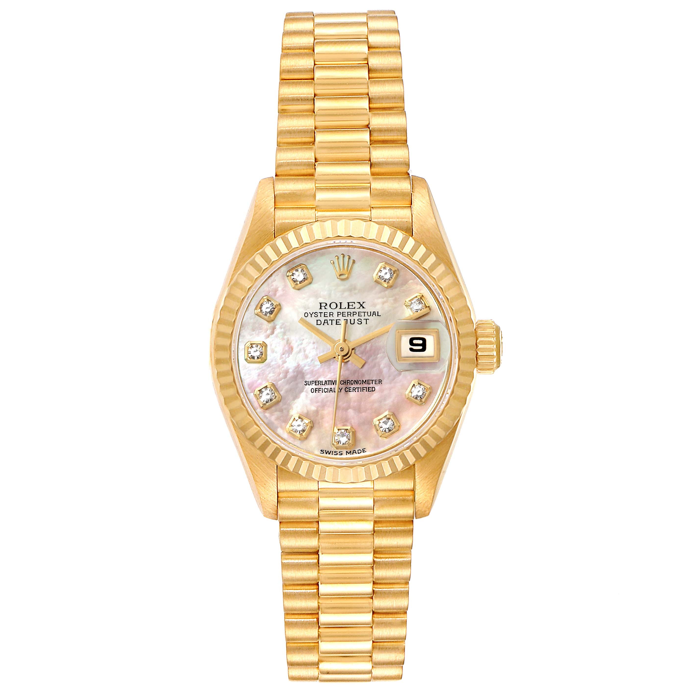Rolex President Yellow Gold MOP Diamond Ladies Watch 79178
