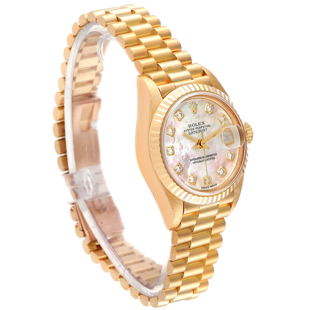 Rolex President Yellow Gold MOP Diamond Ladies Watch 79178
