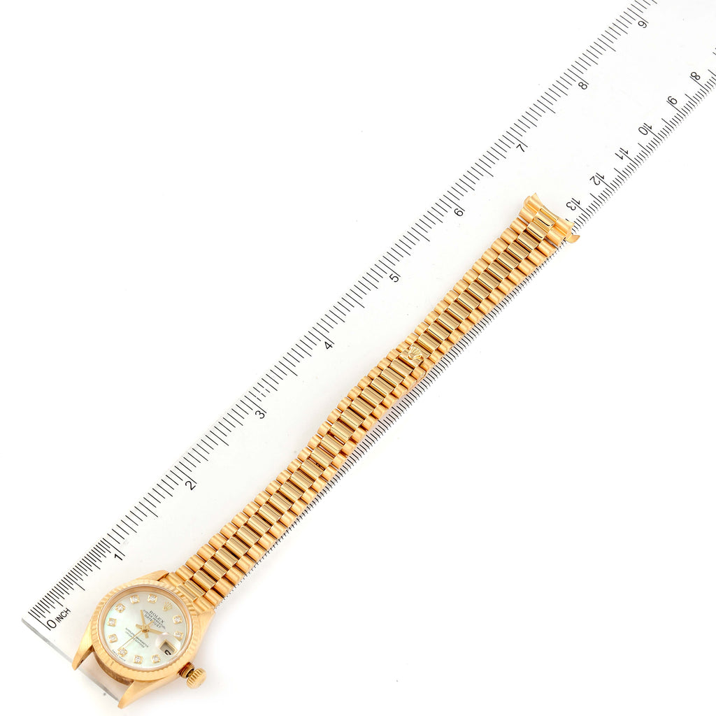 Rolex President Yellow Gold MOP Diamond Ladies Watch 79178