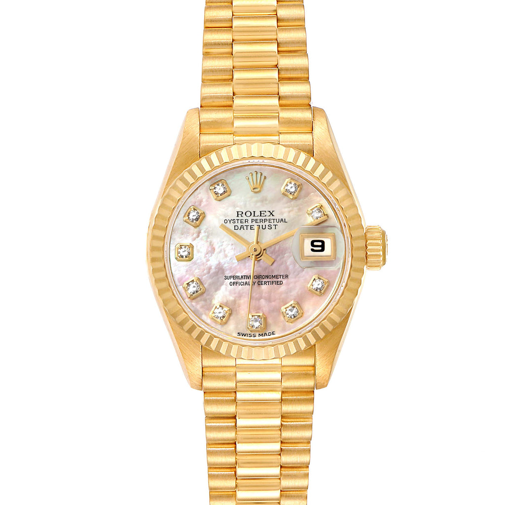 Rolex President Yellow Gold MOP Diamond Ladies Watch 79178