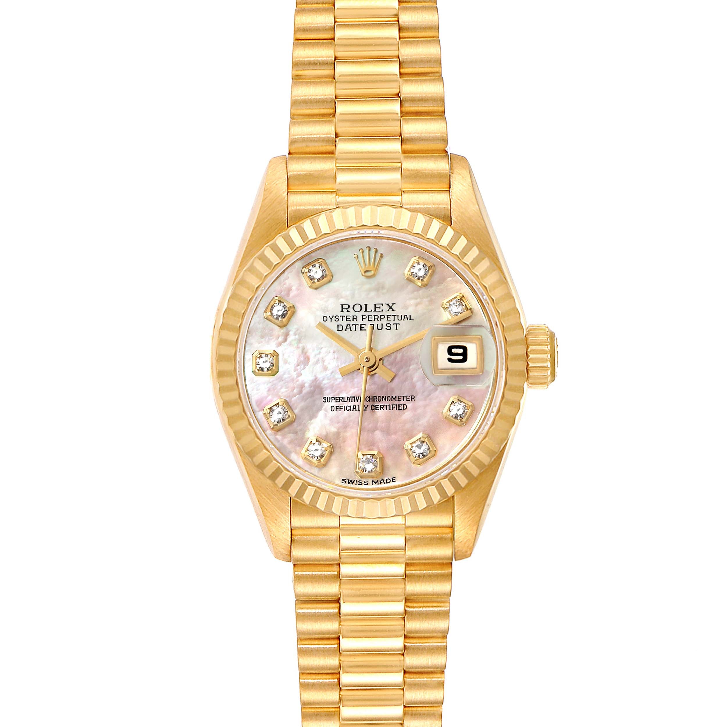 Rolex President Yellow Gold MOP Diamond Ladies Watch 79178
