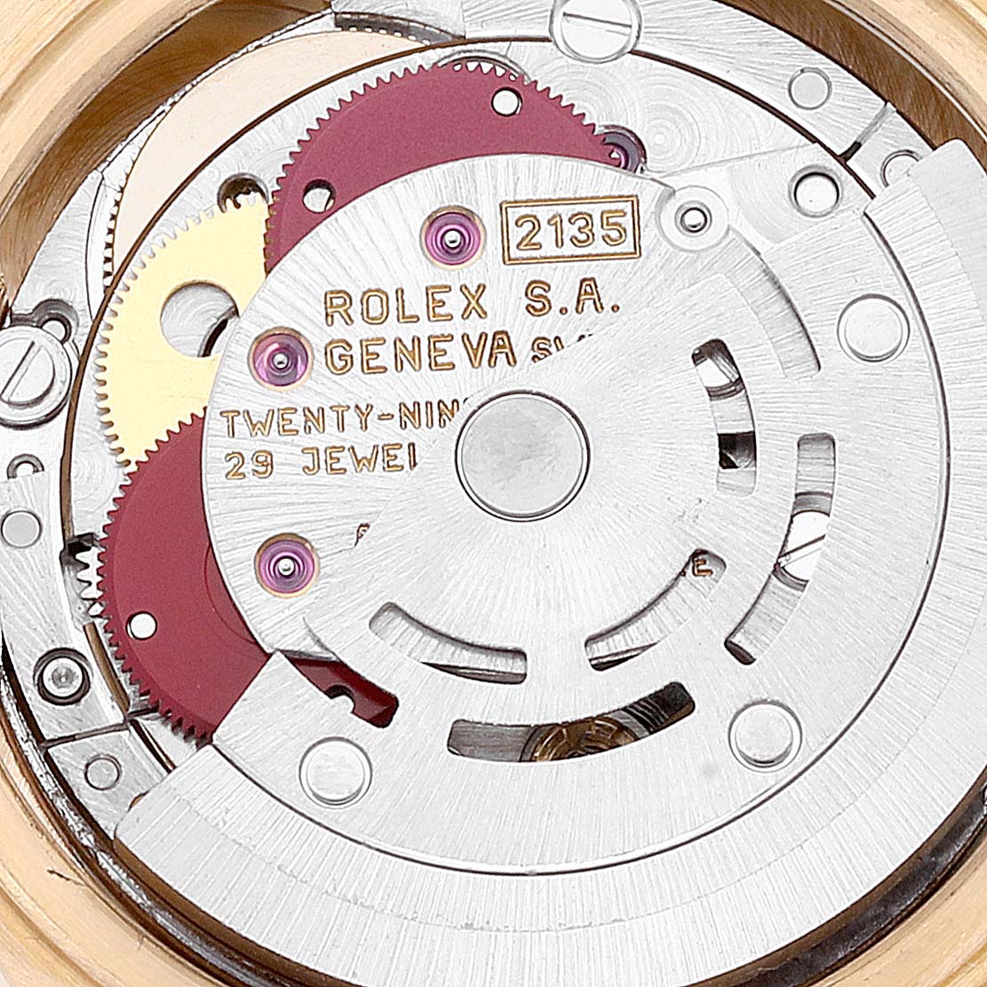Rolex President Yellow Gold Mother of Pearl Diamond Sapphire Ladies Watch 69028 Box Service Card