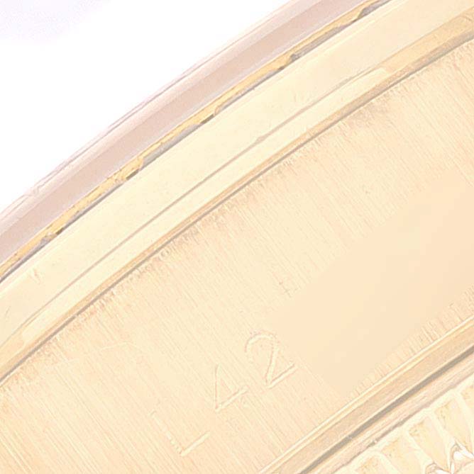 Rolex President Yellow Gold Mother of Pearl Diamond Sapphire Ladies Watch 69028 Box Service Card
