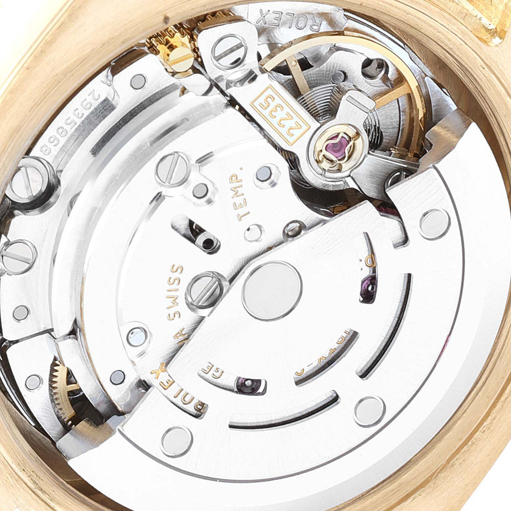 Rolex President Yellow Gold Silver Dial Diamond Ladies Watch 179138