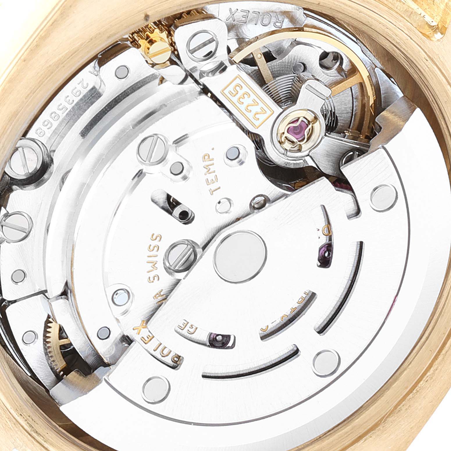 Rolex President Yellow Gold Silver Dial Diamond Ladies Watch 179138