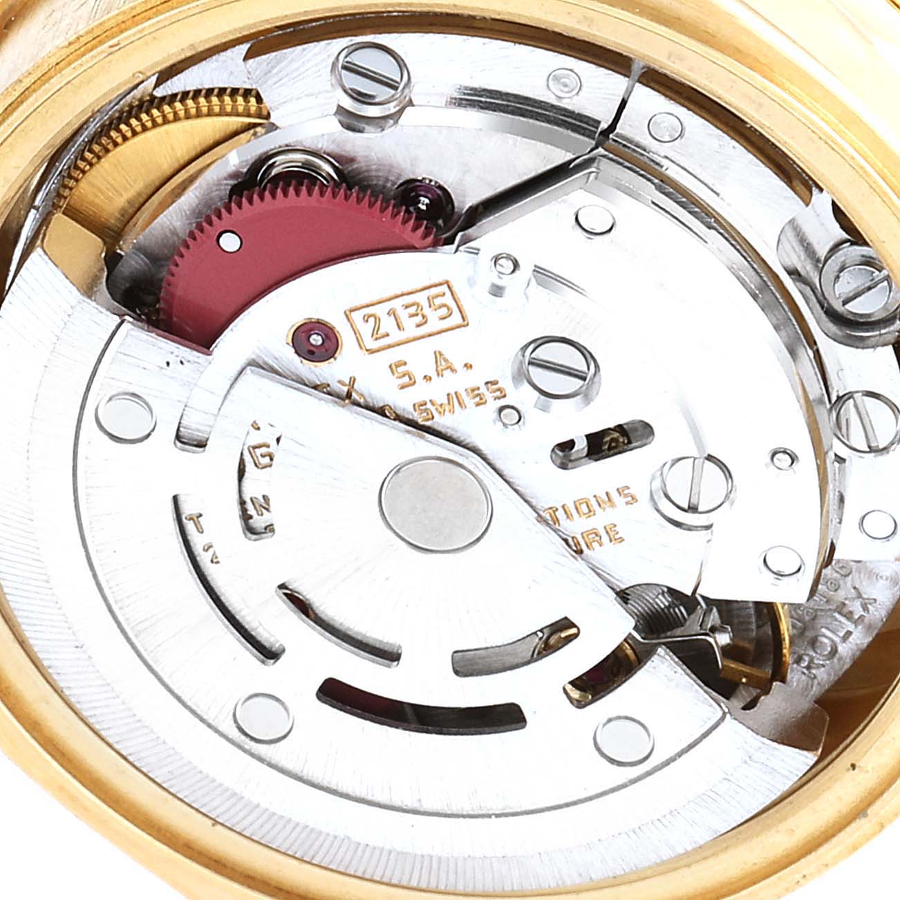 Rolex President Yellow Gold String Missoni Dial Diamond Ruby Missoni Dial Watch 69068