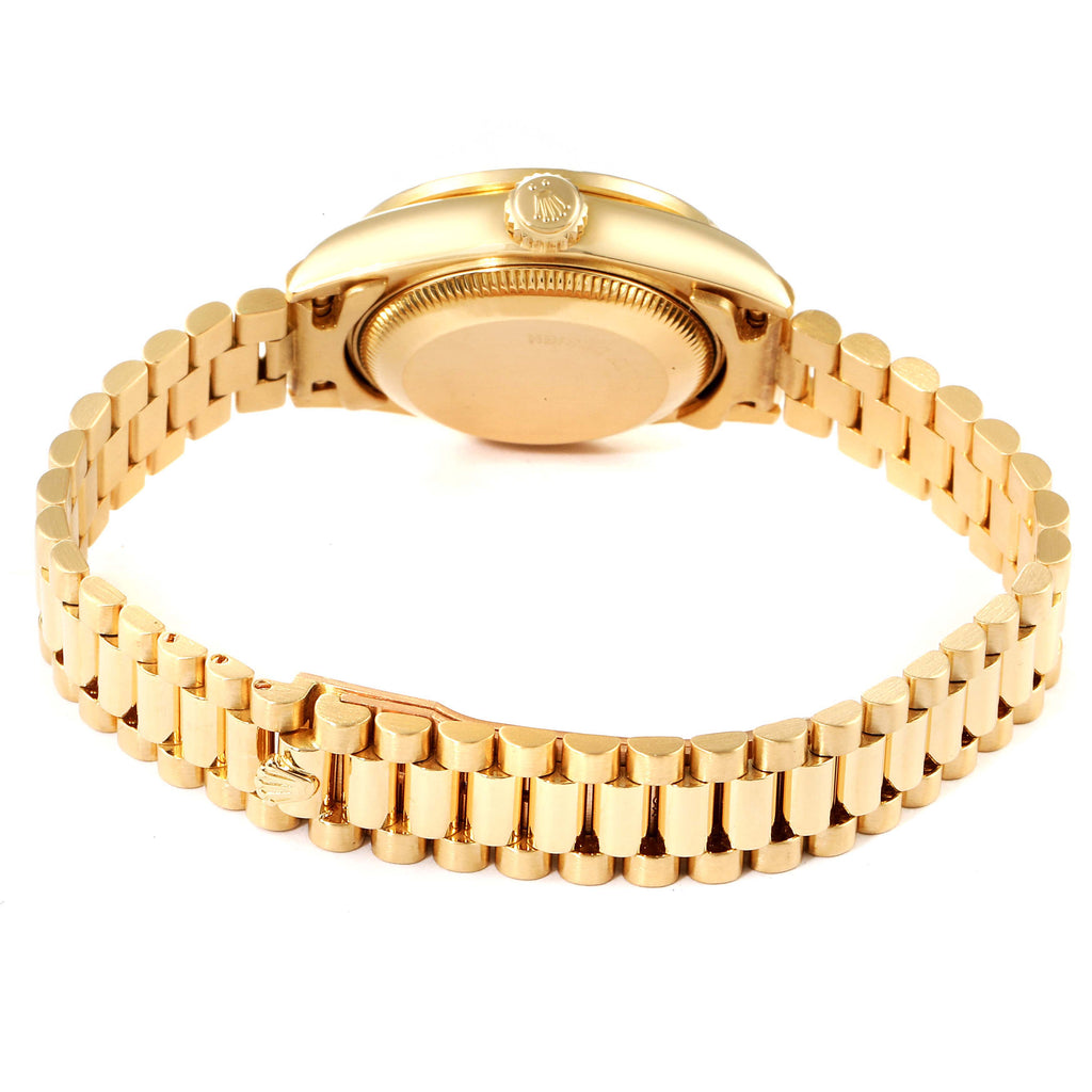 Rolex President Yellow Gold String Missoni Dial Diamond Ruby Missoni Dial Watch 69068