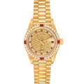 Rolex President Yellow Gold String Missoni Dial Diamond Ruby Missoni Dial Watch 69068