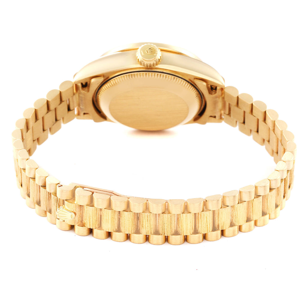 Rolex President Yellow Gold Tiger Eye Dial Diamond Ladies Watch 69288