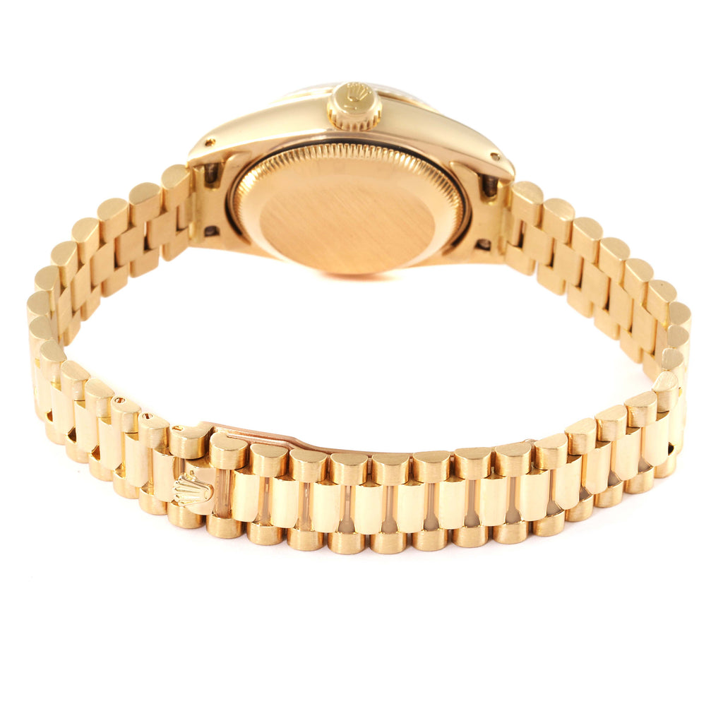 Rolex President Yellow Gold Vignette Diamond Dial Ladies Watch 69178