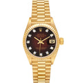 Rolex President Yellow Gold Vignette Diamond Dial Ladies Watch 69178