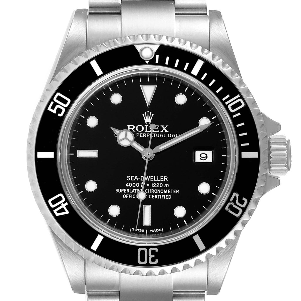 Rolex Seadweller 4000 Black Dial Bezel Steel Mens Watch 16600