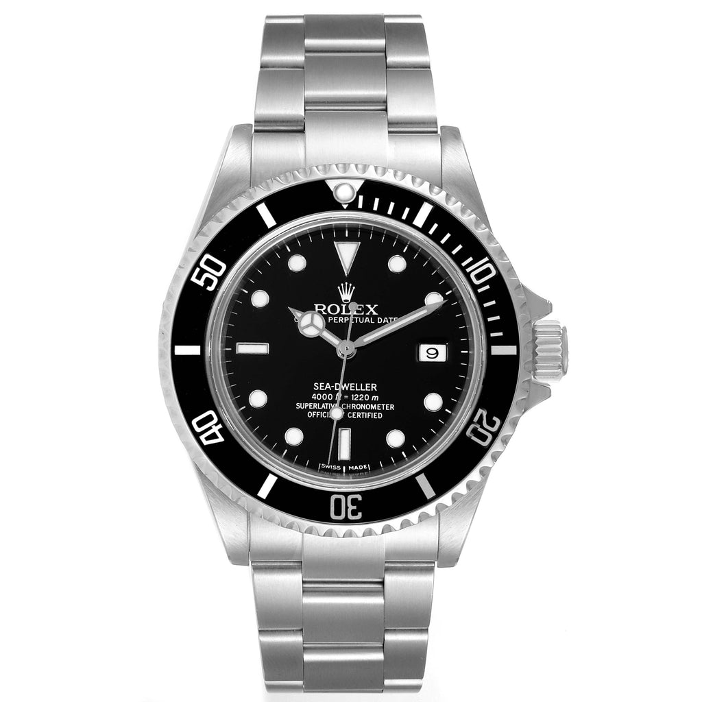 Rolex Seadweller 4000 Black Dial Bezel Steel Mens Watch 16600