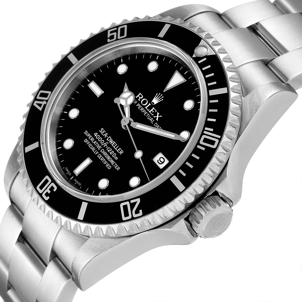 Rolex Seadweller 4000 Black Dial Bezel Steel Mens Watch 16600 Box Card