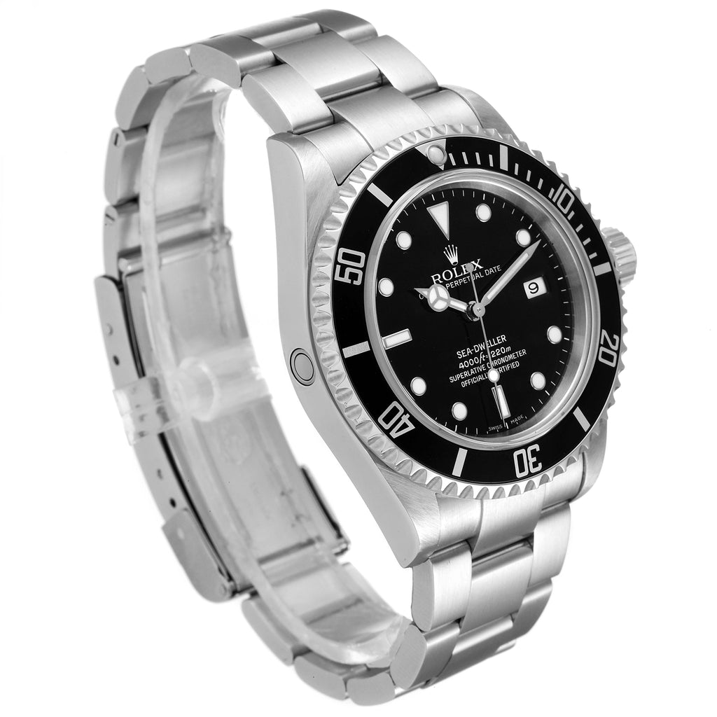 Rolex Seadweller 4000 Black Dial Bezel Steel Mens Watch 16600 Box Card