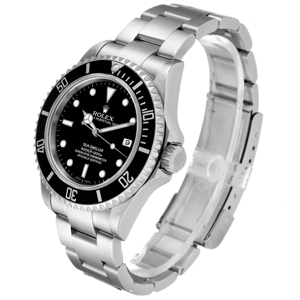 Rolex Seadweller 4000 Black Dial Bezel Steel Mens Watch 16600 Box Card
