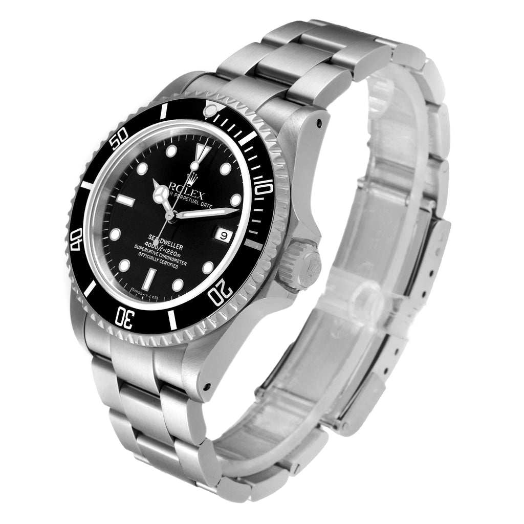Rolex Seadweller 4000 Black Dial Bezel Steel Mens Watch 16600 Box Papers