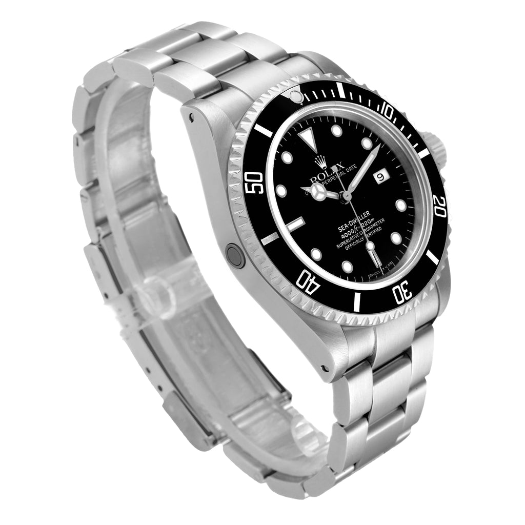 Rolex Seadweller 4000 Black Dial Bezel Steel Mens Watch 16600 Box Papers