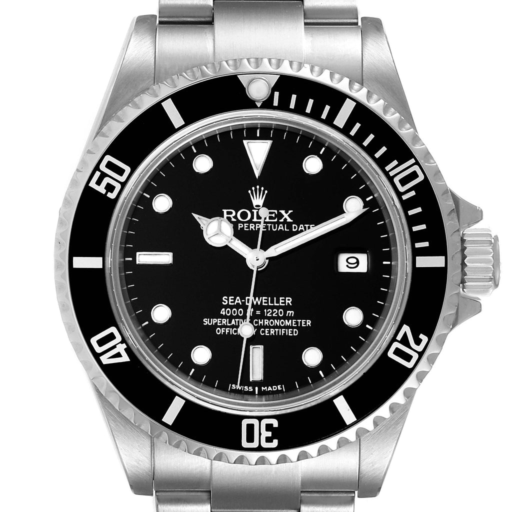 Rolex Seadweller 4000 Black Dial Steel Mens Watch 16600 NOS Box Card
