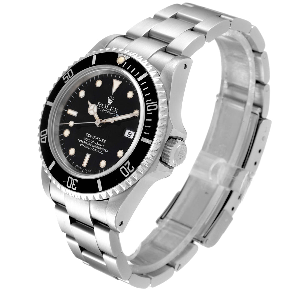 Rolex Seadweller 4000 Black Dial Steel Mens Watch 16600 Box