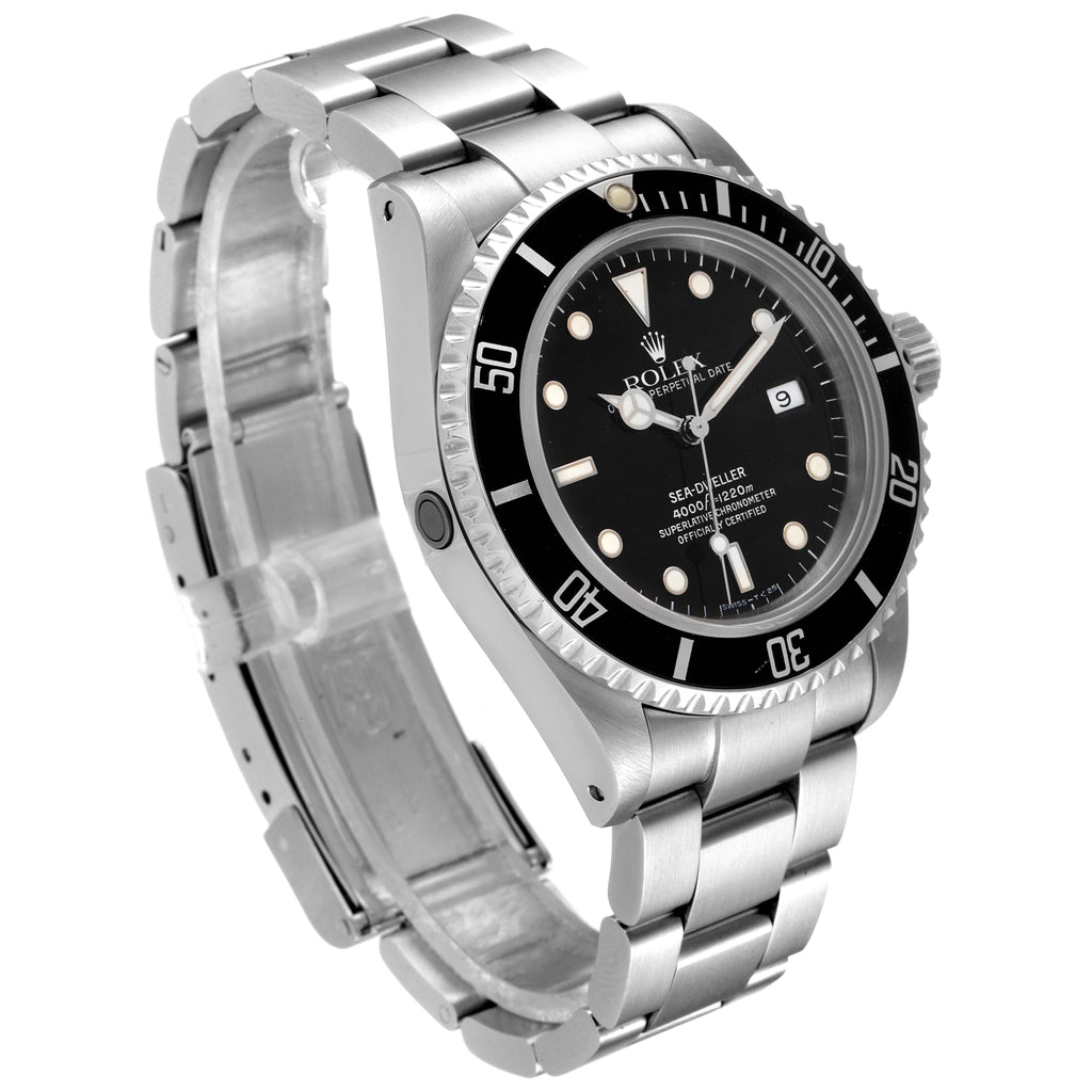 Rolex Seadweller 4000 Black Dial Steel Mens Watch 16600 Box