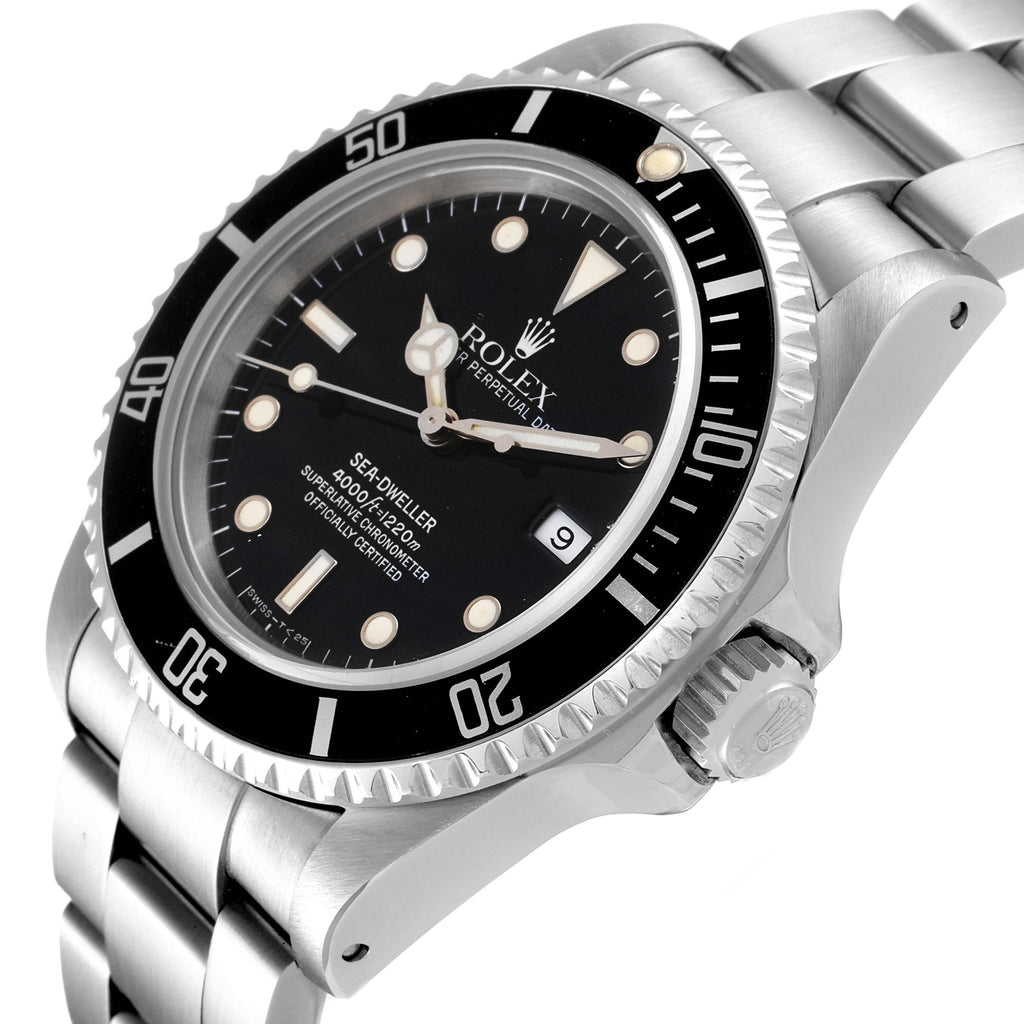 Rolex Seadweller 4000 Black Dial Steel Mens Watch 16600 Box