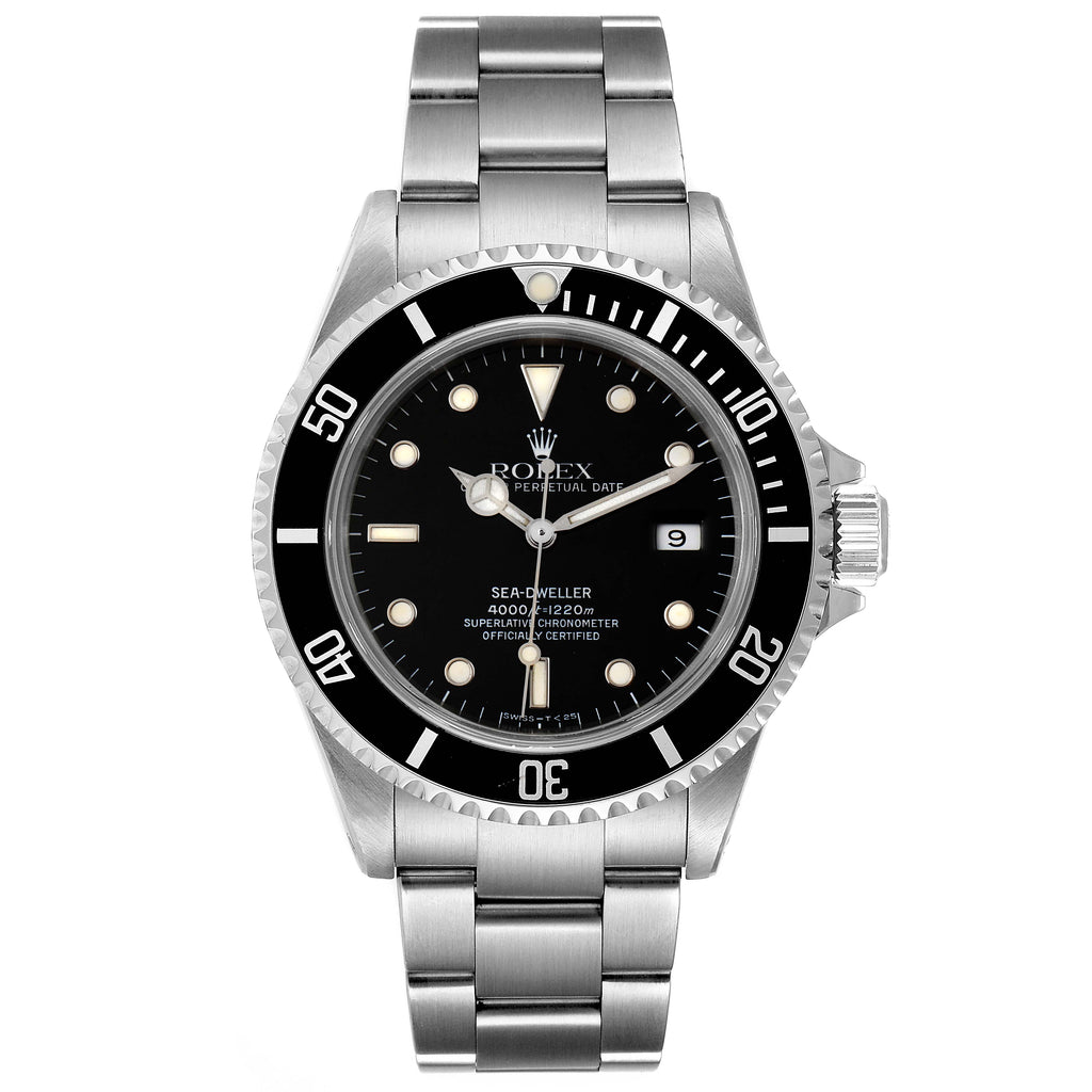 Rolex Seadweller 4000 Black Dial Steel Mens Watch 16600 Box