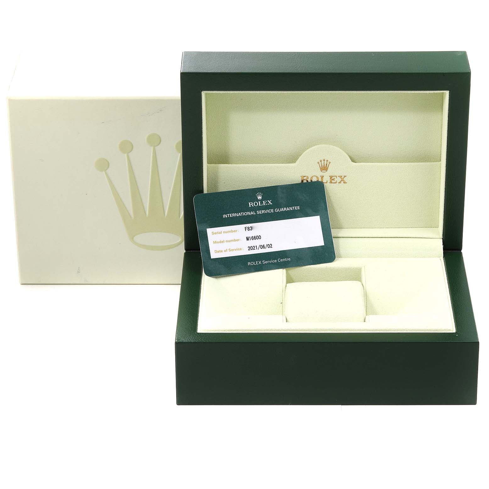Rolex Seadweller 4000 Black Dial Steel Mens Watch 16600 Box Service Card