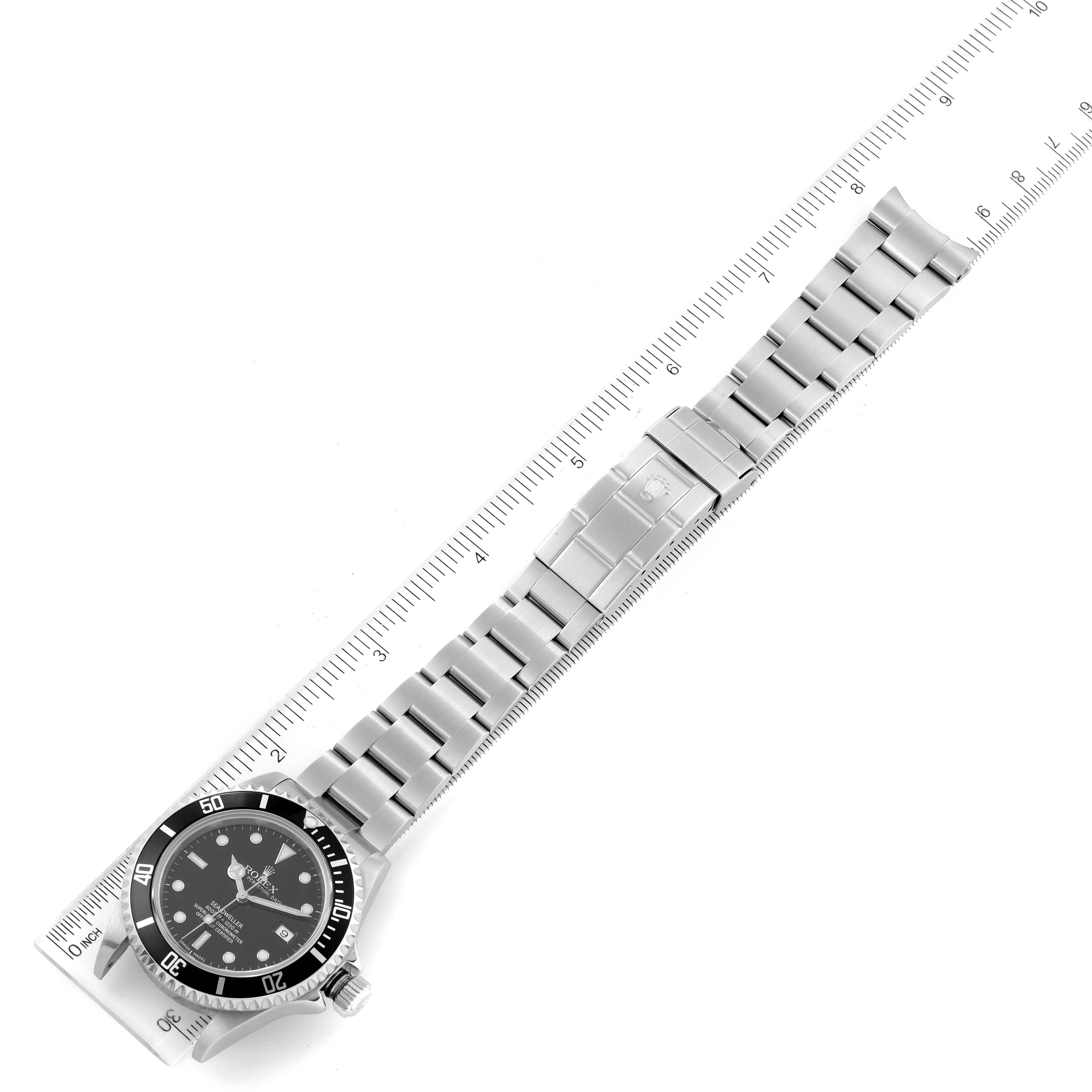 Rolex Seadweller 4000 Black Dial Steel Mens Watch 16600 Box Service Card