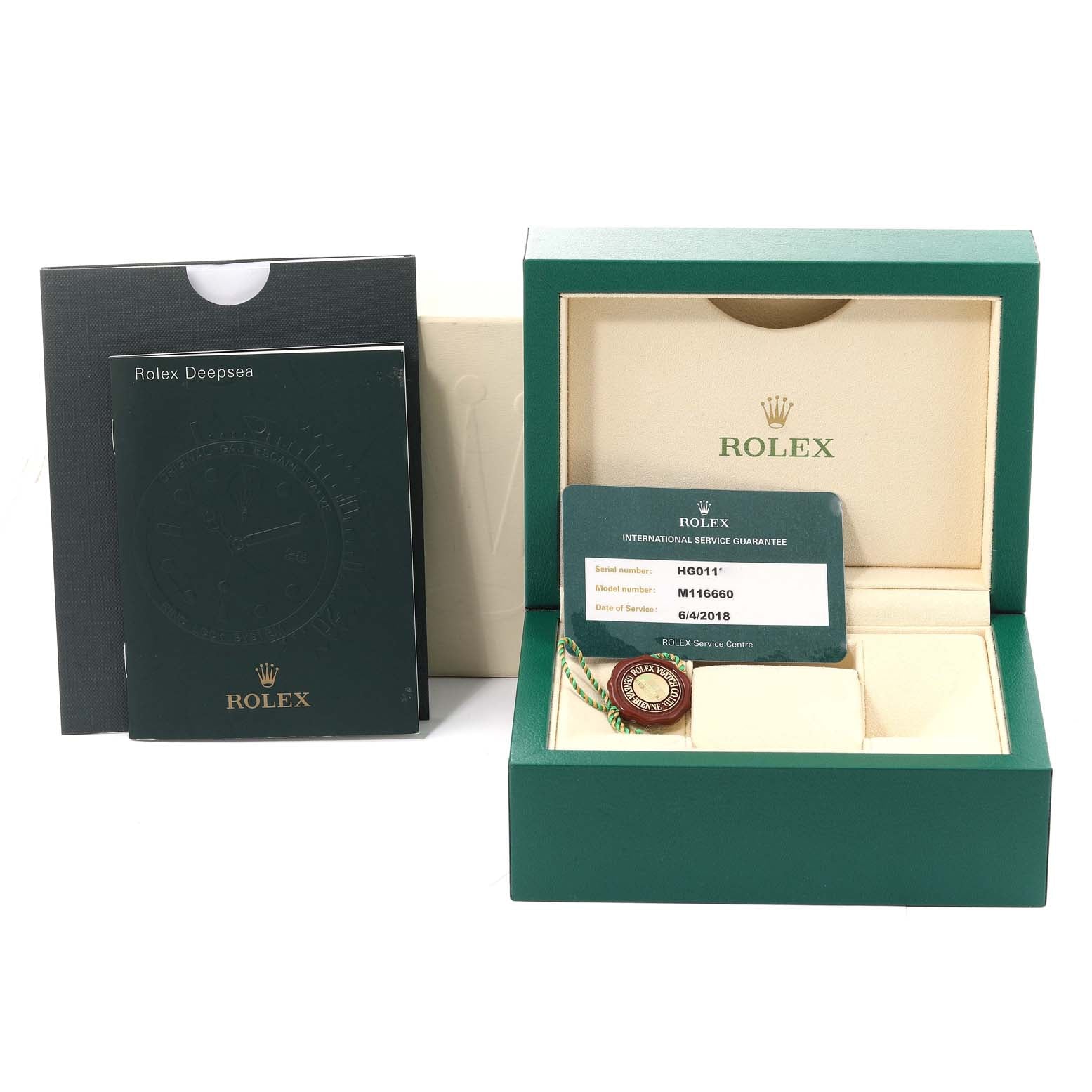 Rolex Seadweller Deepsea Ceramic Bezel Mens Watch 116660 Box Service Card