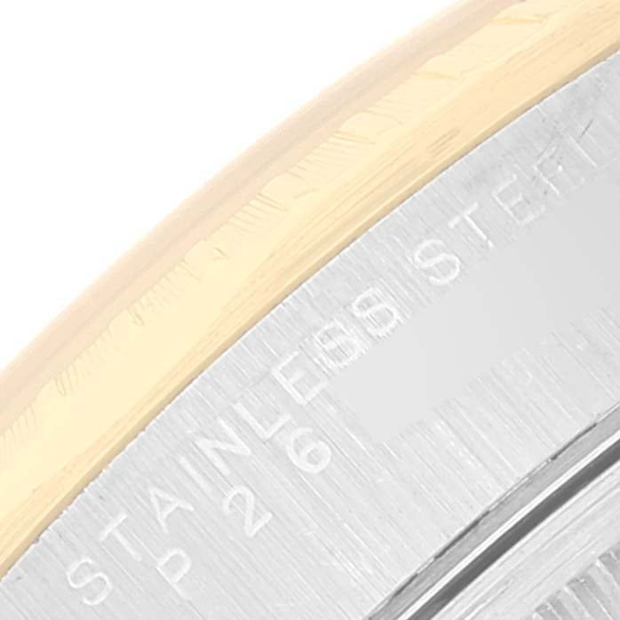 Rolex Date Steel Yellow Gold Black Dial Oyster Bracelet Mens Watch 15223