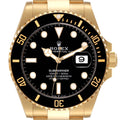 Rolex Submariner 18k Yellow Gold Black Dial Bezel Mens Watch 126618 Box Card