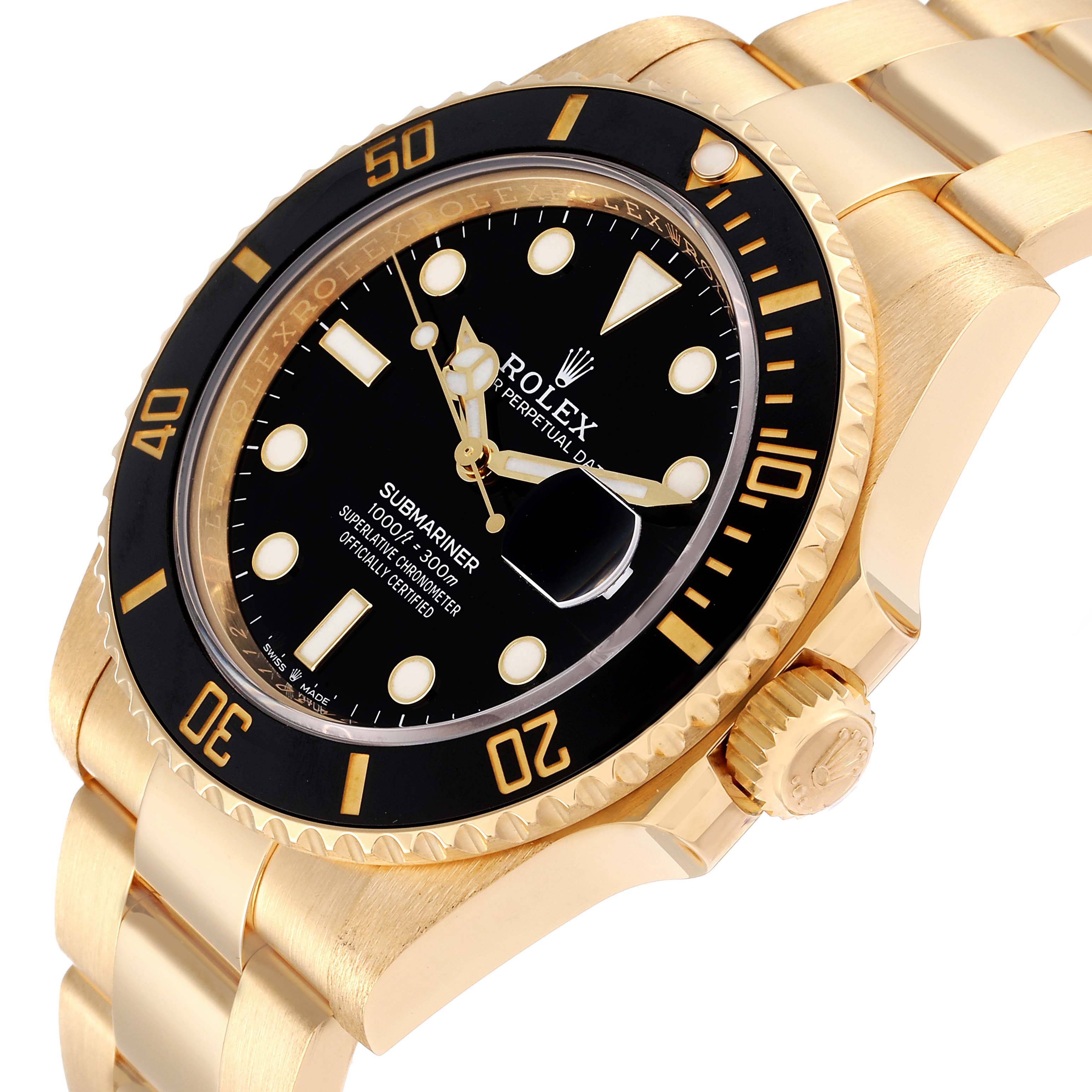 Rolex Submariner 18k Yellow Gold Black Dial Bezel Mens Watch 126618 Box Card