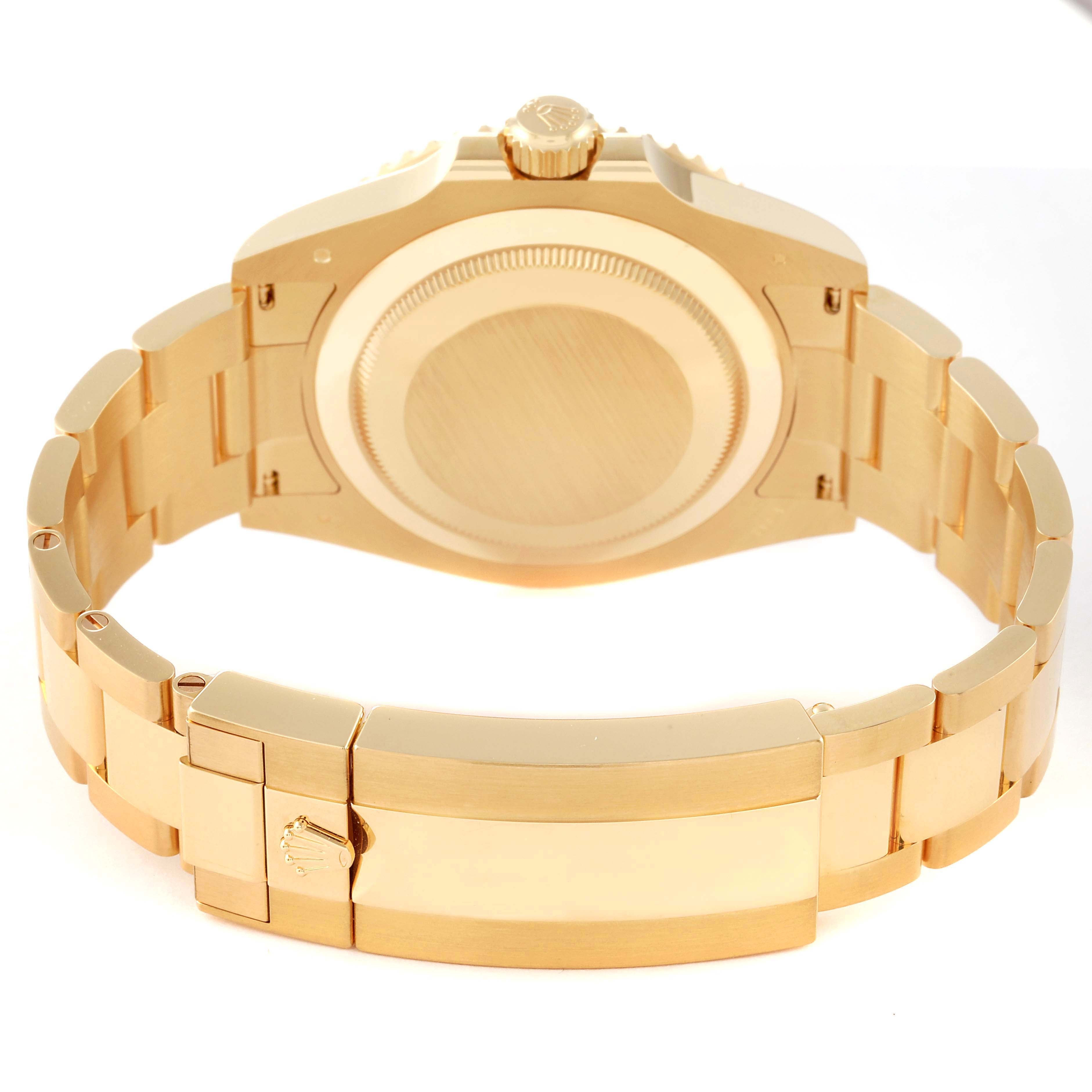 Rolex Submariner 18k Yellow Gold Black Dial Bezel Mens Watch 126618 Unworn