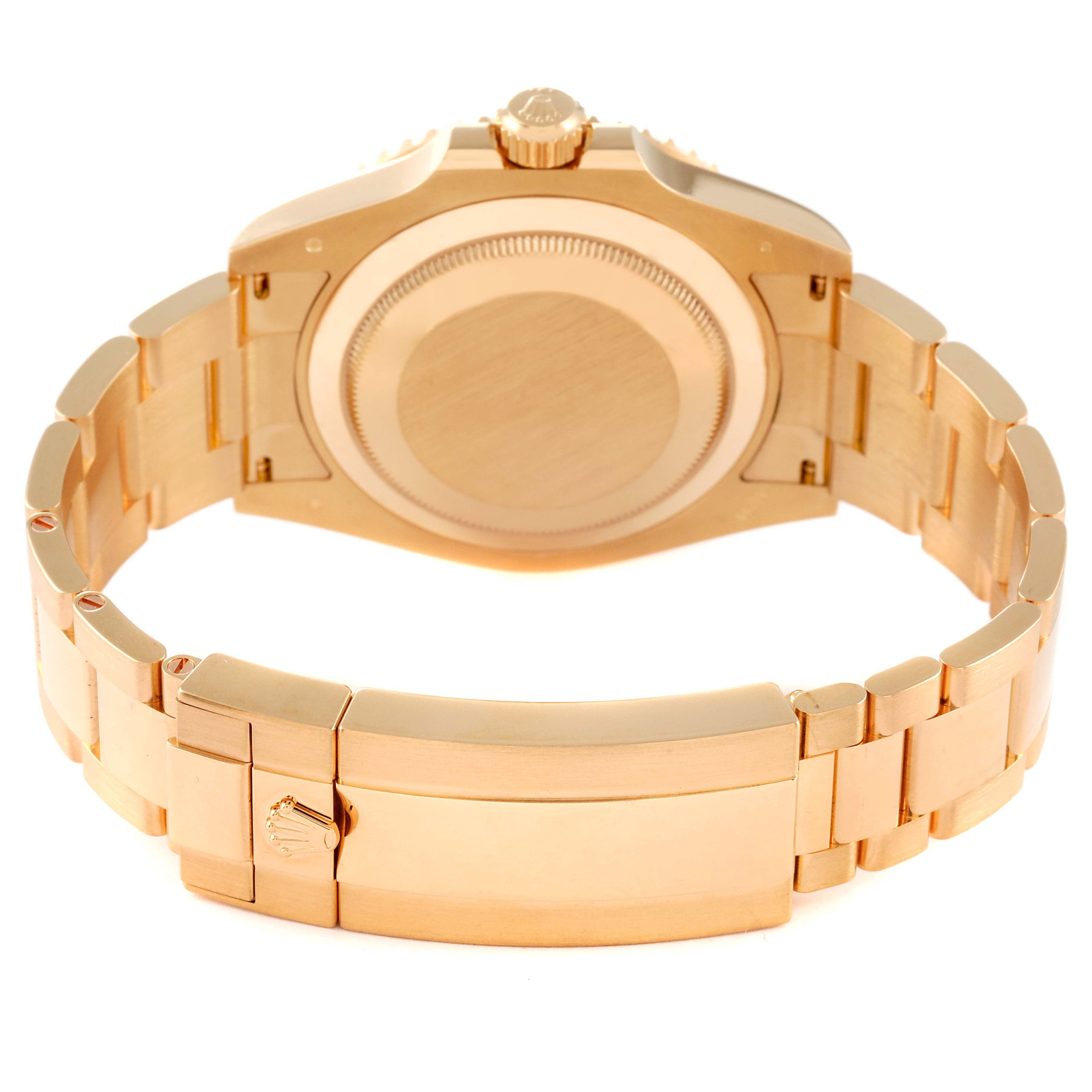 Rolex Submariner 18k Yellow Gold Blue Dial Bezel Mens Watch 126618 Box Card