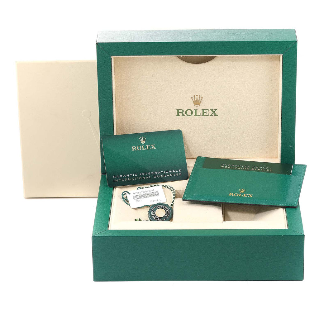 Rolex Submariner 18k Yellow Gold Blue Dial Bezel Mens Watch 126618 Box Card