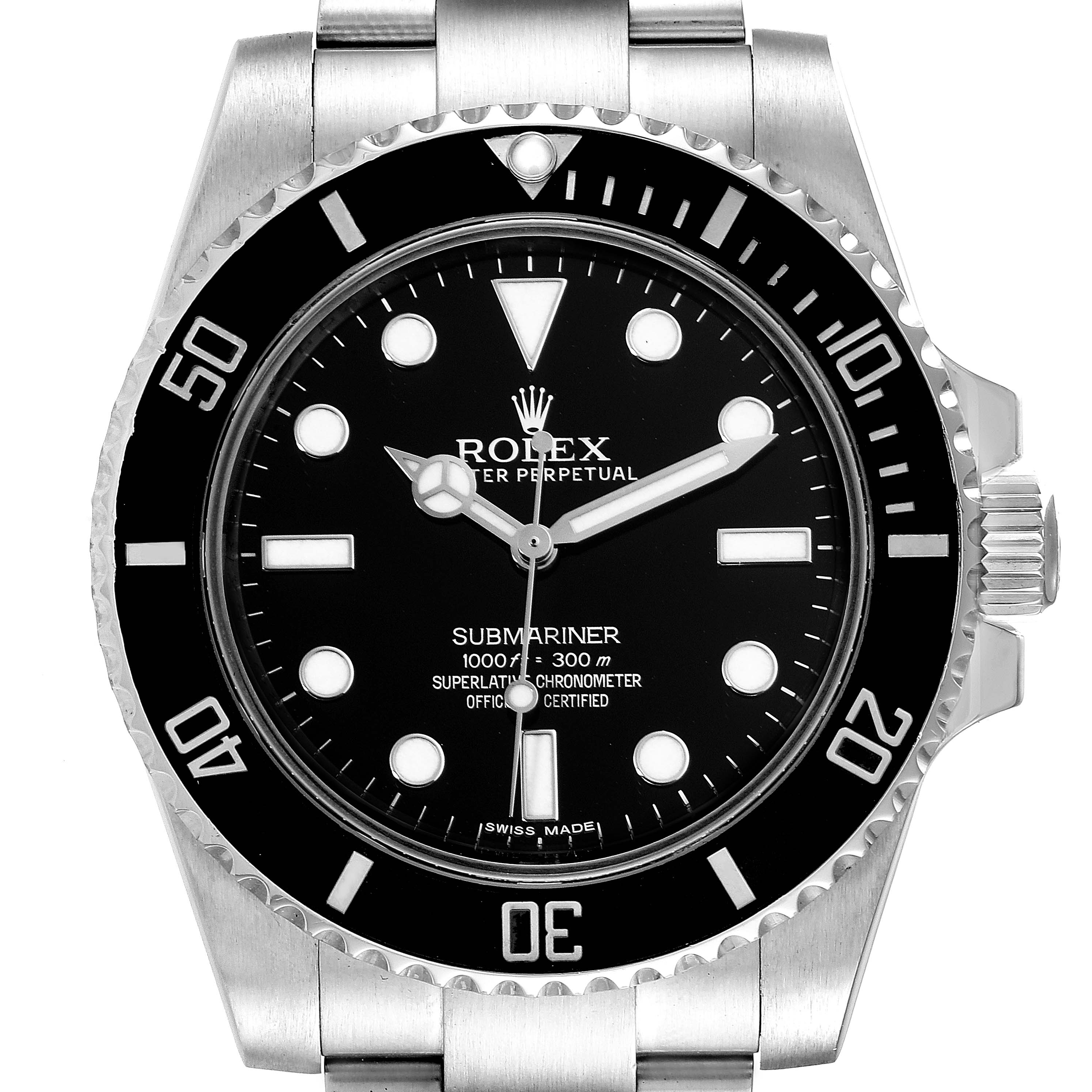 Rolex Submariner 40mm Black Dial Ceramic Bezel Steel Watch 114060